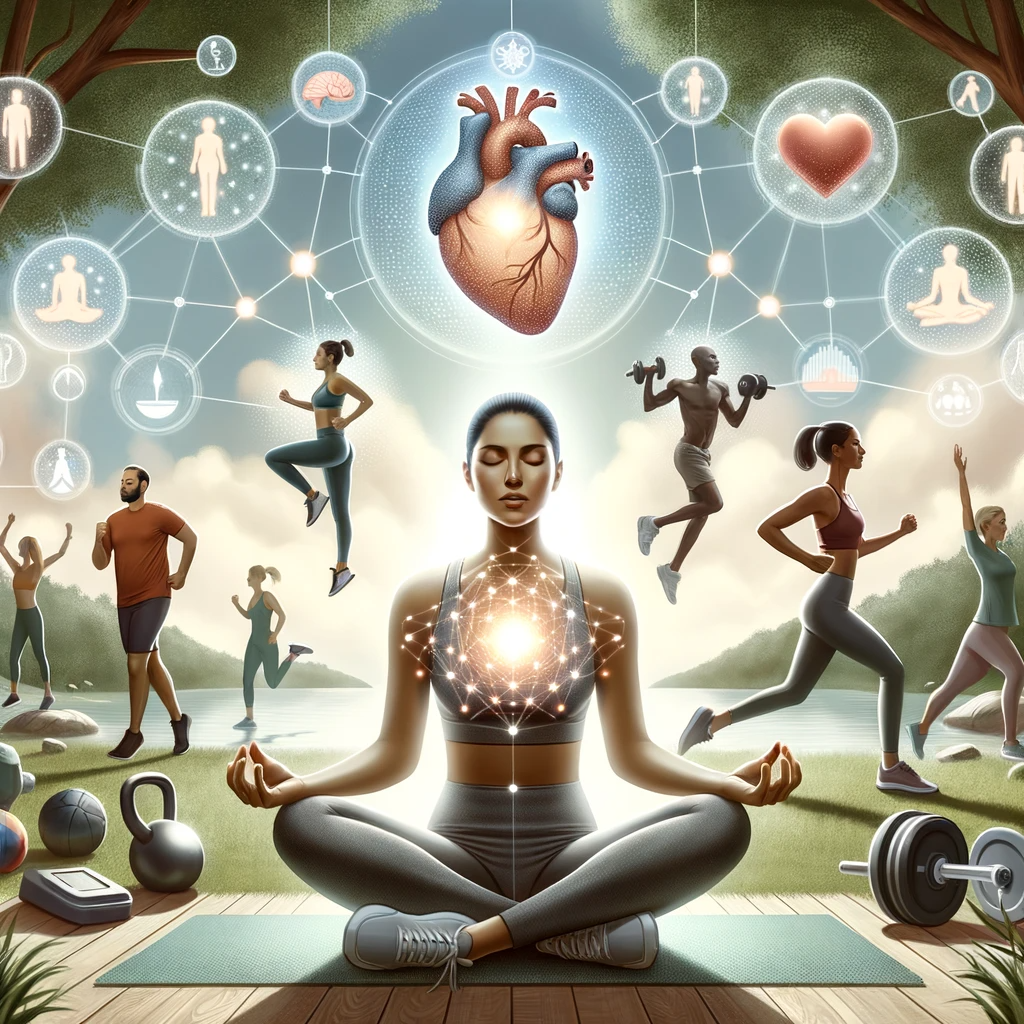 Banner image illustrating the concept 'Mindfulness in Fitness: Not Just a Buzzword', showcasing the integration of mental well-being and physical health, emphasizing 'Revolutionize Your Fitness in 2023'.