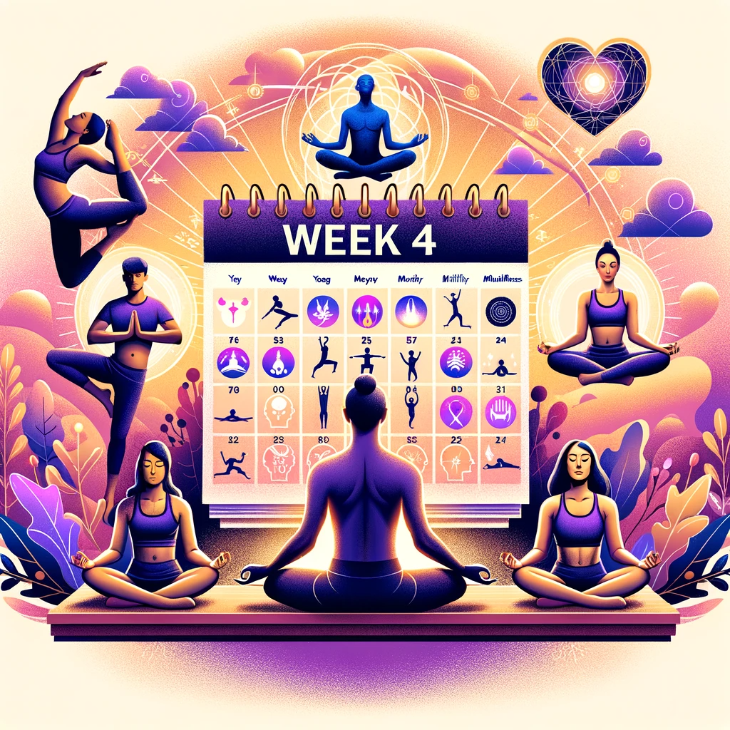 Week 4's fitness challenge banner on Knockoutblog focuses on mastery and mindfulness techniques.