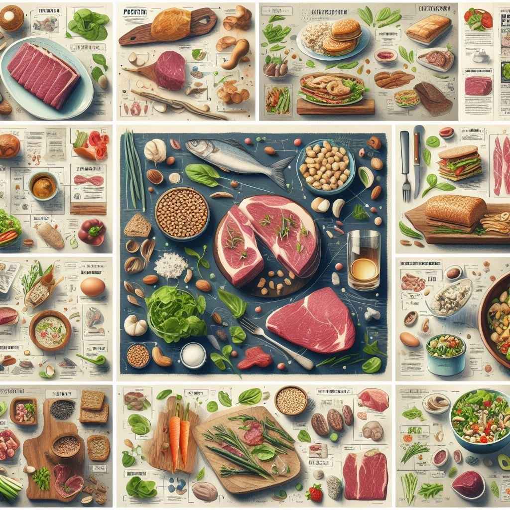 An image highlighting the health aspects of protein intake. Icons representing strength, immunity, and vitality surround the text, emphasizing the comprehensive benefits of incorporating protein into a balanced diet. 